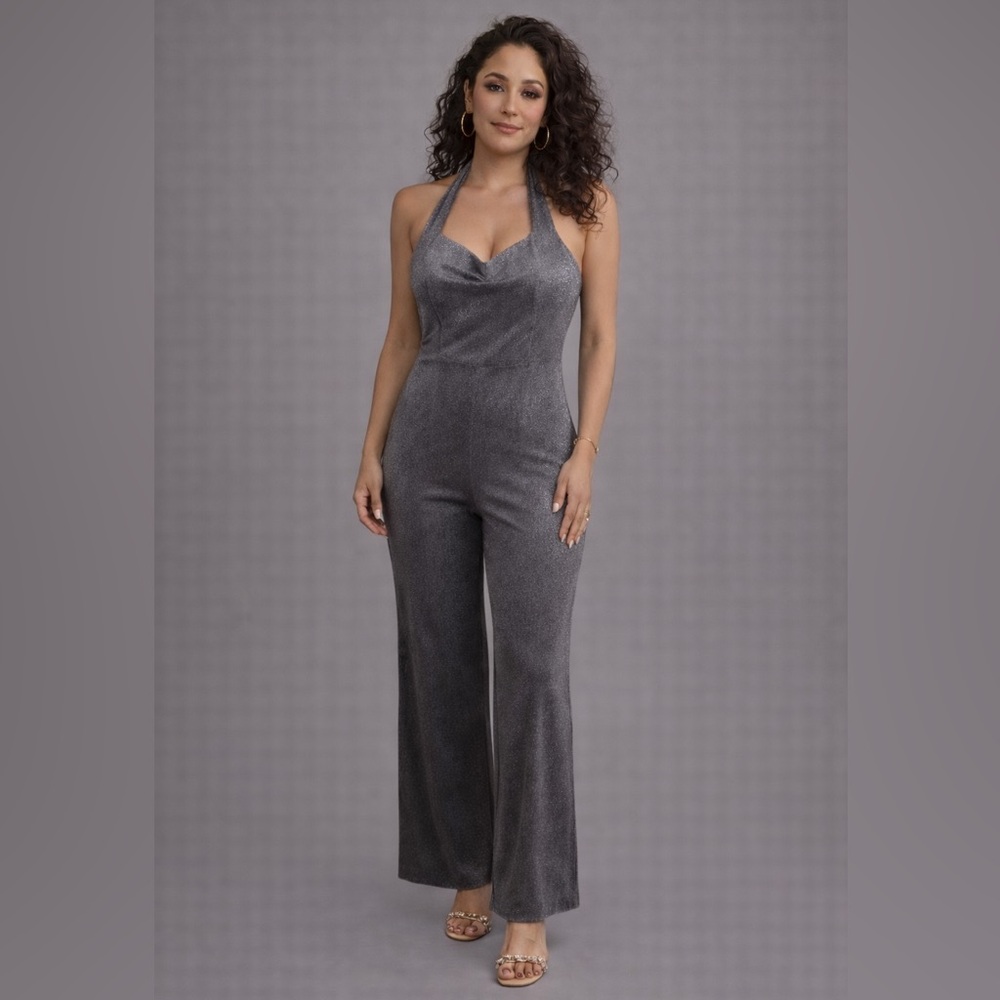 Pomelo Charcoal Halter Jumpsuit